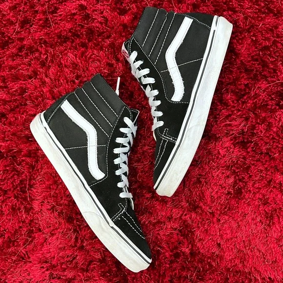 Vans Old Skool Skate Shoes Black Waffle Sole 8.5 Men’s 10 Women’s Classic High - Picture 2 of 5